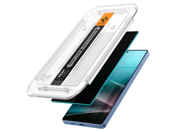 Spigen GLAS.tR EZ Fit HD Privacy, Samsung, Galaxy S25 Ultra (2025), Dammresistent, Reptålig, Svart, 2 styck