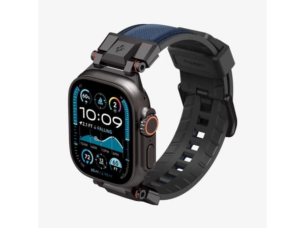 Spigen DuraPro Armor, Band, Smartwatch, Marinblå, Apple, Apple Watch Ultra (49/46/45/44/42 mm), Nylon, Termoplastisk polyuretan (TPU)