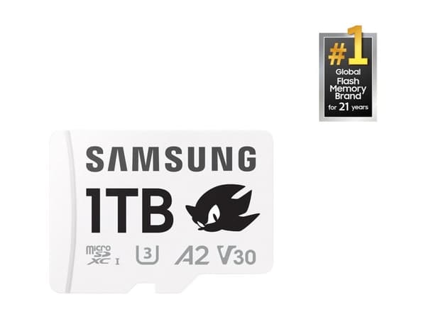 Samsung PRO Plus MB-MD1T0SA - Sonic the Hedgehog flash-minneskort (microSDXC till SD-adapter inkluderad) - 1 TB - A2 / Video Class V30 / UHS-I U3 - m