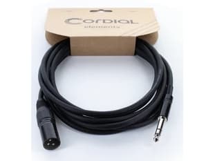 Cordial 14810, XLR, Hankjønn, 6.35mm, Hankjønn, 1 m, Sort