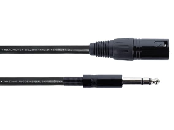 Cordial 14810, XLR, Hankjønn, 6.35mm, Hankjønn, 1 m, Sort