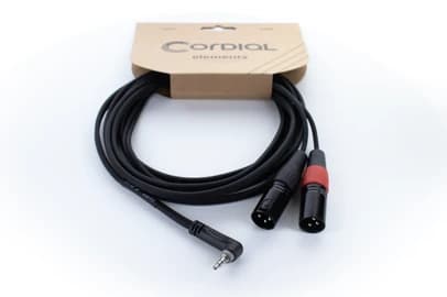 Cordial EY 1.5 WRMM, 3,5mm, Hankoppling, 2 x XLR (3-pin), Honkoppling, 1,5 m, Svart