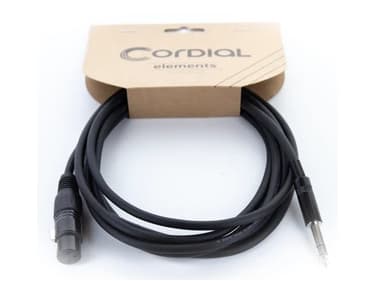 Cordial 14820, XLR, Hunkjønn, 6.35mm, Hankjønn, 1 m, Sort