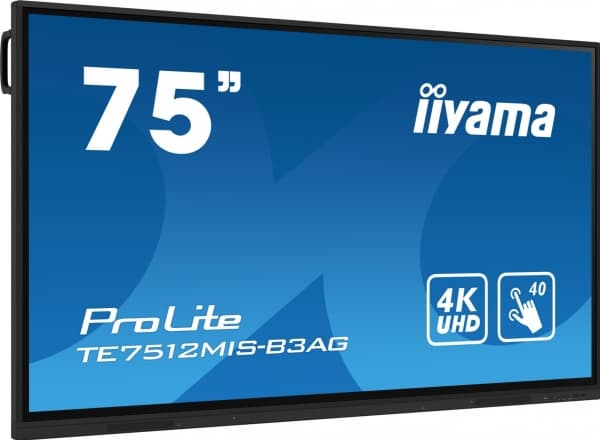 iiyama TE7512MIS-B3AG, Kioskdesign, 190,5 cm (75"), LCD, 3840 x 2160 piksler, Wi-Fi, 24/7