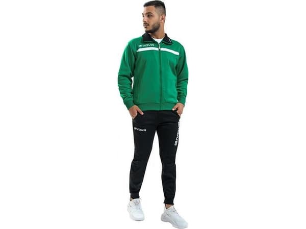 Givova Fotballtreningstreningssett joggebukser Givova Tuta Givova One grønn og svart TT012 1310 L