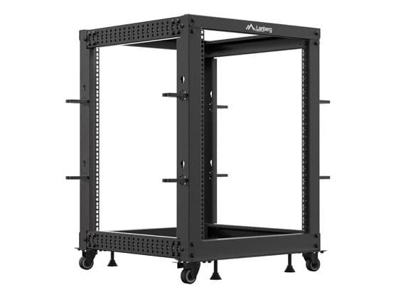 Lanberg OR01-6115-B, Fristående rack, 15U, 600 kg, Kuggskenor, Styrhjul, 22 kg