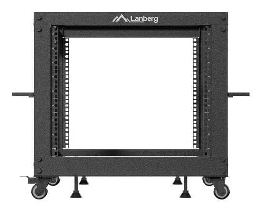 Lanberg OR01-6109-B, Frittstående hylle, 9U, 600 kg, Rack skinner, Svinghjul, 21 kg