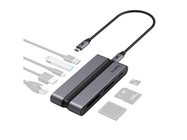 SmallRig 9 in 1 CFexpress B, Kabel, USB 3.2 Gen 2 (3.1 Gen 2) Type-C, 90 W, 1.4/2.2, 10,100,1000 Mbit/s, Svart, Grå