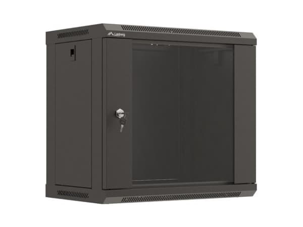 Lanberg WF03-5309-10B, Veggmonterbar hylle, 9U, 60 kg, Nøkkellås, Rack skinner, 13,8 kg