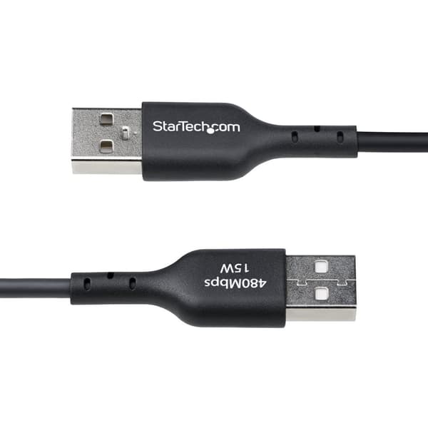 StarTech.com 1 m USB-A till USB-C-laddningskabel, laddning och synkronisering, 3 A, USB 2.0, TPE-mantel - Svart USB-laddningssladd
