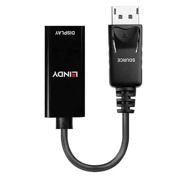 Lindy 41718 videokabeladapter 0,15 m DisplayPort HDMI Svart