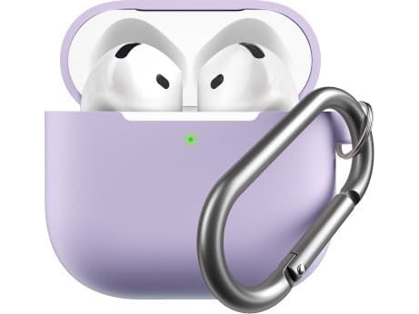 KeyBudz Elevate nyckelring - skyddsfodral i silikon för AirPods 4:e generation (lavendel)