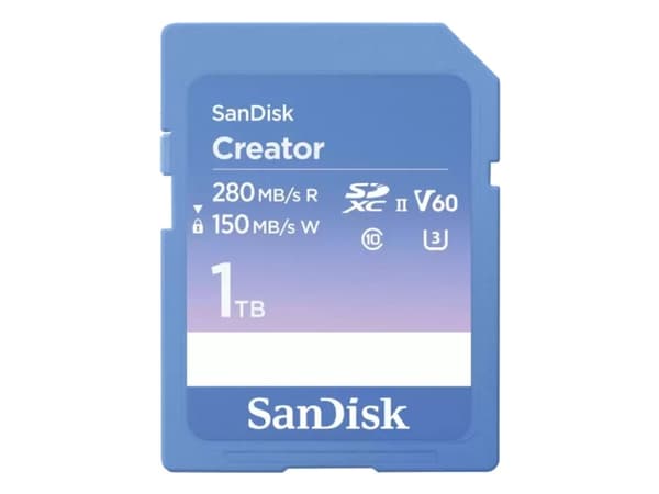 SanDisk Creator - Flashminnekort - 1 TB - Video Class V60 / UHS-II U3 / Class10 - SDXC UHS-II