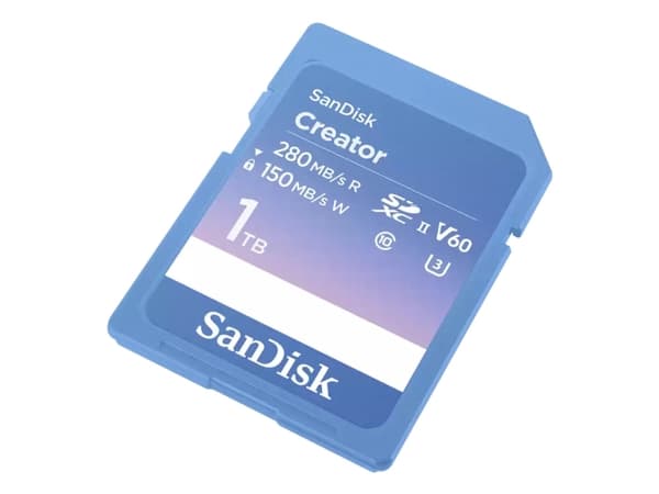 SanDisk Creator - Flashminnekort - 1 TB - Video Class V60 / UHS-II U3 / Class10 - SDXC UHS-II