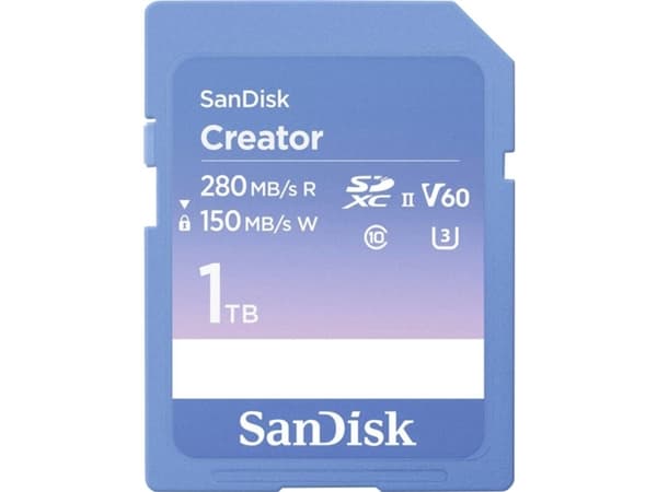 SanDisk Creator - Flashminnekort - 1 TB - Video Class V60 / UHS-II U3 / Class10 - SDXC UHS-II