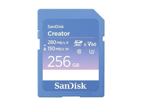 SanDisk Creator - Flashminnekort - 256 GB - Video Class V60 / UHS-II U3 / Class10 - SDXC UHS-II