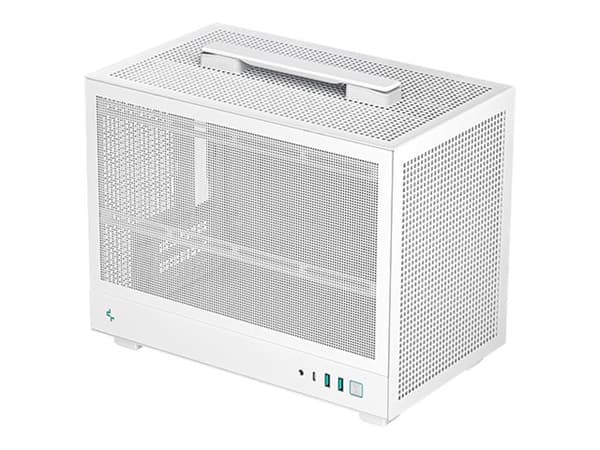 DeepCool CH160 MESH WH - Mini-ITX - ingen strømforsyning (ATX / PS/2 / SFX / SFX-L) - hvit - USB/lyd