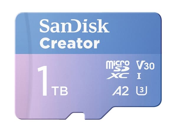 SanDisk Creator - Flashminnekort (microSDXC til SD-adapter inkludert) - 1 TB - A2 / Video Class V30 / UHS-I U3 - microSDXC UHS-I
