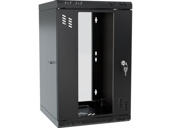 Stalflex Rack Cabinet 10" 9U 300mm Glass Door Black S-RC10-9U-300GB
