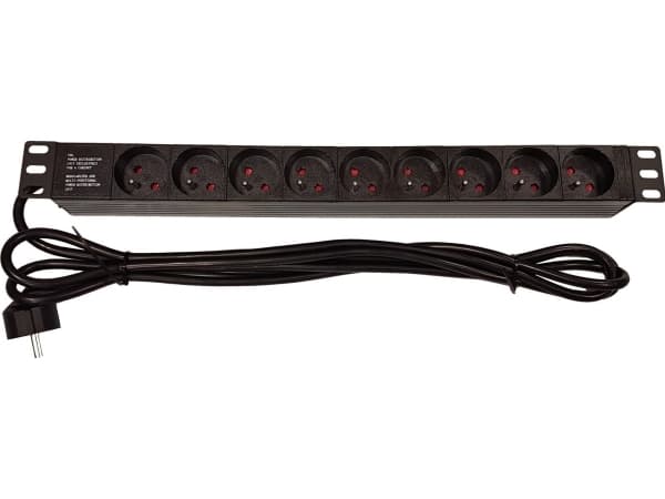 19" Verteilerfeld LEXI-Net 9x230V, kabel 3m, 1U (NAPPAN2260B)