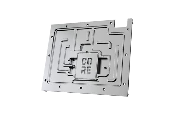 Alphacool 10260, Bakre platta, Gjuten aluminium, Krom, Koppar, Svart, Krom, 3-Pin JST, 1/4", 60 ° C
