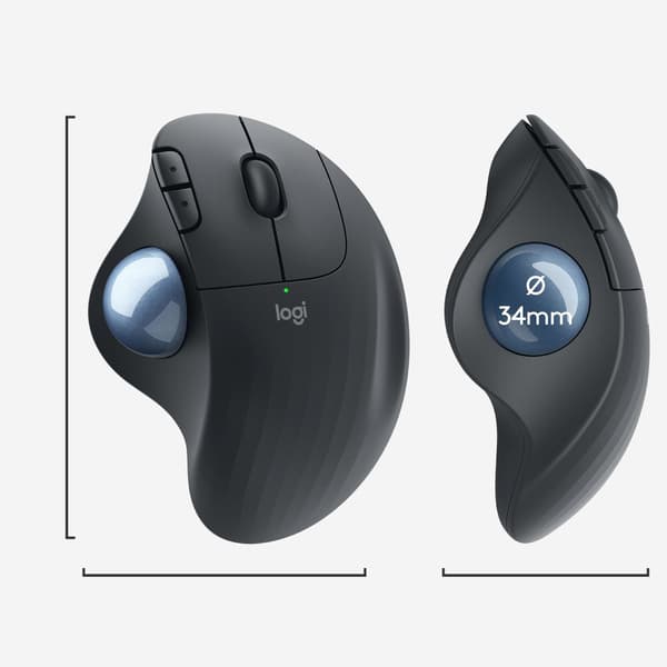 Logitech Ergo M575 datormöss Kontor högerhand Trådlös RF + Bluetooth Styrkula 2000 DPI