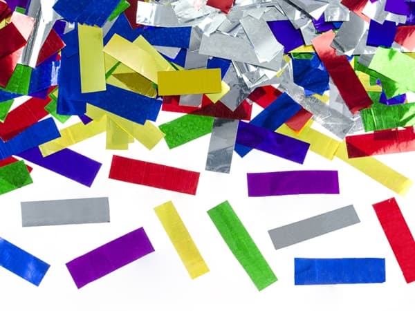 PartyDeco TUKM80-000, Konfettikanon, Assorterte farger, Metallisk, Stripe, 800 mm, 1 stykker