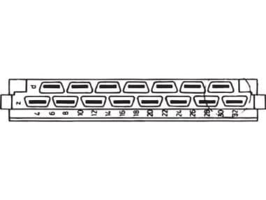 SCHROFF plugg type H, EN 60603, DIN 41612, hann, 15 pinner, kontaktlengde 3,0 mm