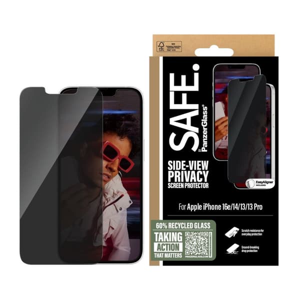 SAFE. by PanzerGlass - Privacy Screen Protection - iPhone 16e - 14 - 13 - 13 Pro - Ultra-Wide Fit