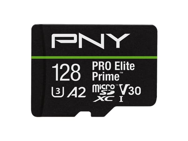 PNY PRO Elite Prime, 128 GB, MicroSDXC, Class 10, UHS-I, 200 MB/s, 110 MB/s