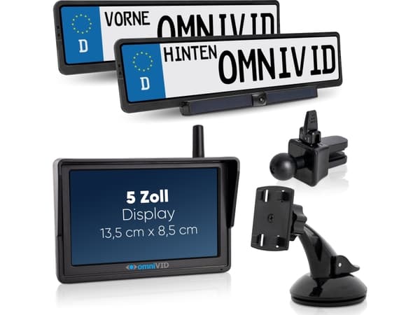 omniVID Solar5 DUO Kabelløst Solar-R¸ckfahrvideosystem