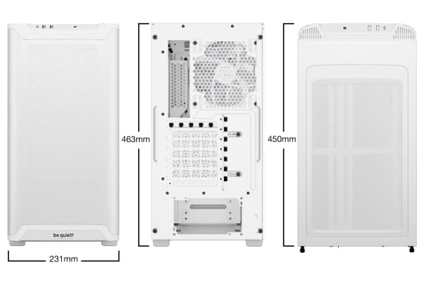 be quiet! Pure Base 501 LX White, Midi Tower, PC, Vit, ATX, micro ATX, Mini-ATX, Akrylnitrilbutadienstyren (ABS), Glas, Stål, Multi