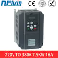Miniatyrbillede 2 af 2: Variabel Frekvensomformer, 1 Fase 220V til 3 Fase 380V, Udgangeffekt 0,75KW til 7,5KW,7,5KW, 3-faset 380V, 1 fase 220V