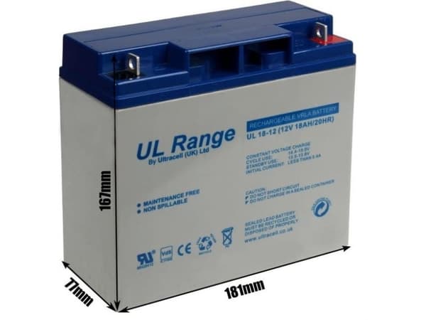 Batteri Ultracell UL18-12 (18 Ah, 12V)