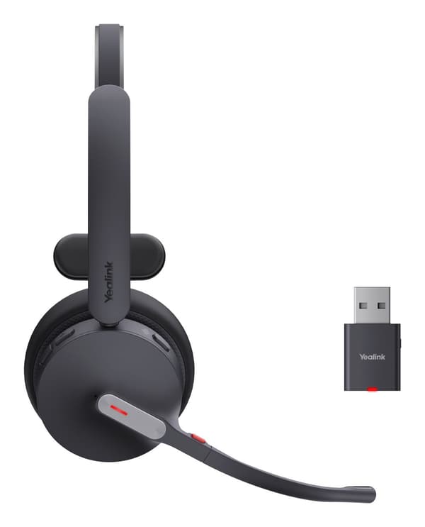 Yealink WH64 Hybrid Mono UC Headset Trådlös Huvudband Kontor/callcenter Micro-USB Bluetooth Svart