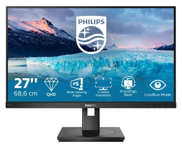 Philips S Line 275S1AE/00 LED display 68,6 cm (27") 2560 x 1440 pixlar 2K Ultra HD LCD Svart