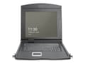 Miniatyrbilde 1 av 5: Digitus - KVM-konsoll med KVM-svitsj - 16 porter - Tysk - 19" - kan monteres i rack - 1920 x 1080 Full HD (1080p) @ 60 Hz - 1000:1 - RAL 9005, svart