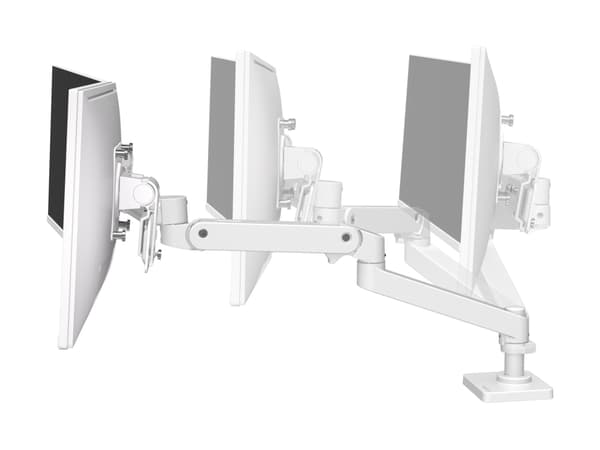 Ergotron LX Pro - Monteringssett (dobbel direktearm) - for 2 LCD-skjermer - aluminium - hvit - skjermstørrelse: inntil 27" - skrivebordsmonterbar