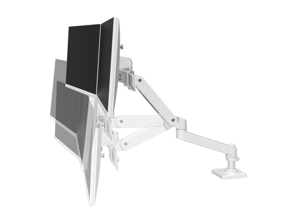 Ergotron LX Pro - Monteringssett (dobbel direktearm) - for 2 LCD-skjermer - aluminium - hvit - skjermstørrelse: inntil 27" - skrivebordsmonterbar Hvit