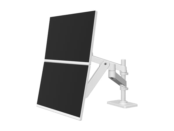 Ergotron LX Pro - Monteringssett (dobbel stablearm) - for 2 LCD-skjermer - aluminium - hvit - skjermstørrelse: inntil 24" - skrivebordsmonterbar
