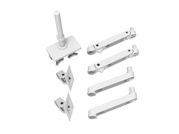 Ergotron LX Pro - Monteringssett (dobbel stablearm) - for 2 LCD-skjermer - aluminium - hvit - skjermstørrelse: inntil 24" - skrivebordsmonterbar