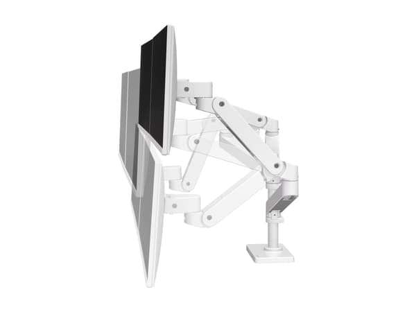 Ergotron LX Pro - Monteringssett (dobbel stablearm) - for 2 LCD-skjermer - aluminium - hvit - skjermstørrelse: inntil 24" - skrivebordsmonterbar Hvit