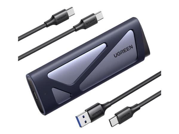 Ugreen - Förvaringslåda - 10 Gbps, aluminum - M.2 - M.2 Card (PCIe NVMe & SATA) - USB 3.2 (Gen 2)