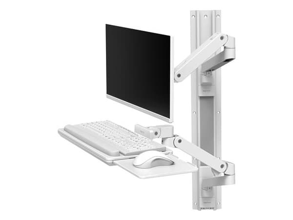 Ergotron LX Pro - Monteringssett (2 armer, 2 utvidelser, tastaturbakke, utrekkbart musebrett, musholder, 2 veggmonteringssokler, veggspor 34", veggbr