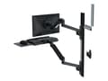 Miniatyrbilde 2 av 5: Ergotron LX Pro - Monteringssett (2 armer, 2 utvidelser, tastaturbakke, utrekkbart musebrett, musholder, 2 veggmonteringssokler, veggspor 34", veggbr