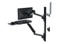 Miniatyrbilde 1 av 5: Ergotron LX Pro - Monteringssett (2 armer, 2 utvidelser, tastaturbakke, utrekkbart musebrett, musholder, 2 veggmonteringssokler, veggspor 34", veggbr
