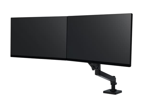 Ergotron LX Pro - Monteringssats (dubbel direkt arm, 2 pivåfästen, bordsklämma i 2 delar, maskinvara för tillbehör, bas, dubbel displaybåge, förlängn