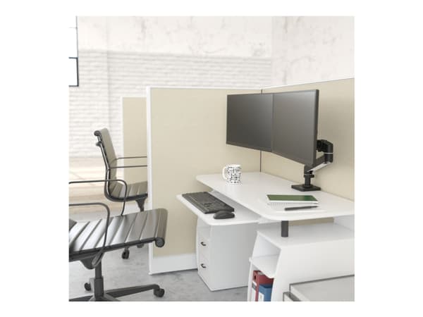 Ergotron LX Pro - Monteringssett (dobbel direktearm, 2 svingtapper, 2-dels skrivebordslampe, tilbehørsfastvare, sokkel, dobbeltdisplaybue, utvidelse, Sort