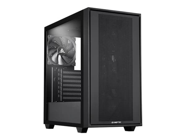 Chieftec Gamer Series Night Hunter - Tower spel - utökad ATX - genomskinlig sidopanel (härdat glas) - ingen strömförsörjning (ATX) - svart - USB/ljud Svart
