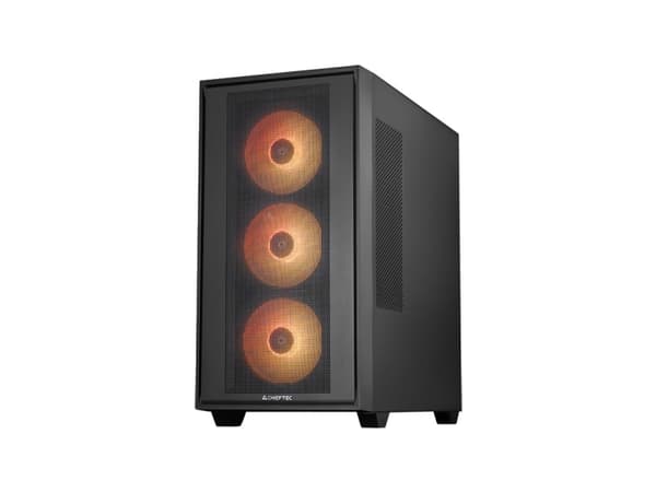 Chieftec Gamer Series Hunter 3 - Tower spel - utökad ATX - genomskinlig sidopanel (härdat glas) - ingen strömförsörjning (ATX) - svart - USB/ljud